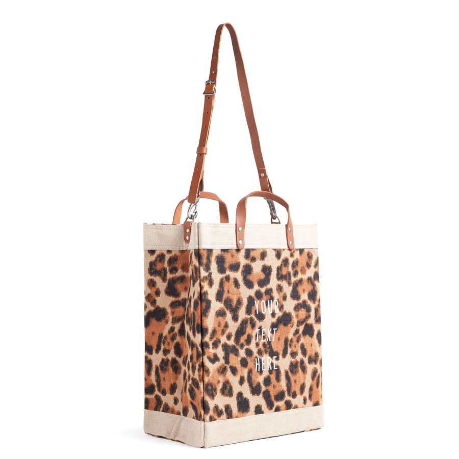 Large | WeProduce Market Bag In Cheetah Print With Strap